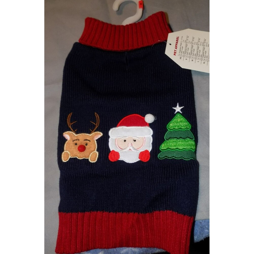 New dog pet Christmas Santa reindeer sweater size small